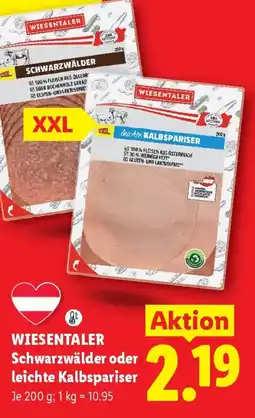 Lidl WIESENTALER Schwarzwälder oder leichte Kalbspariser Angebot