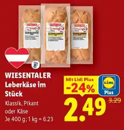 Lidl WIESENTALER Leberkäse im Stück Angebot