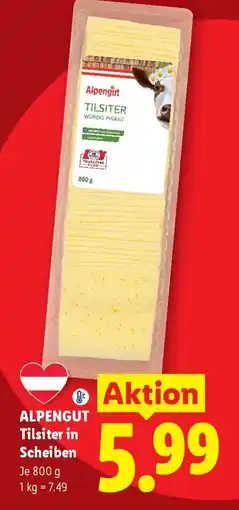 Lidl ALPENGUT Tilsiter in Scheiben Angebot
