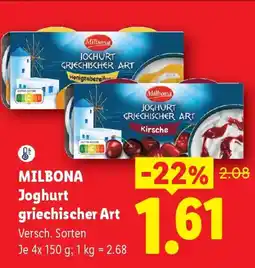 Lidl MILBONA Joghurt griechischer Art Angebot