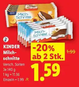 Lidl KINDER Milchschnitte Angebot