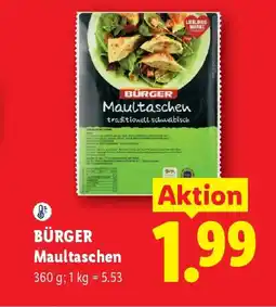 Lidl BÜRGER Maultaschen Angebot