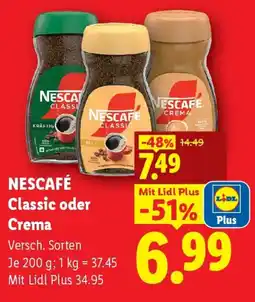 Lidl NESCAFE Classic oder Crema Angebot