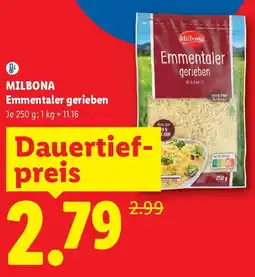 Lidl MILBONA Emmentaler gerieben Angebot
