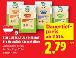 Lidl EIN GUTES STÜCK HEIMAT Bio Heumilch Käsescheiben Angebot