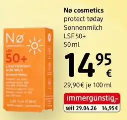 dm Nø cosmetics protect today Sonnenmilch LSF 50+ Angebot