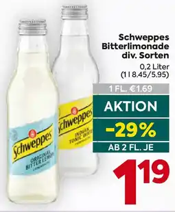 Billa Schweppes Bitterlimonade Angebot