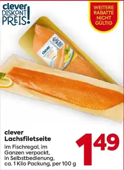 Billa clever Lachsfiletseite Angebot