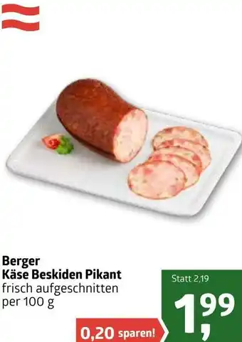 ADEG Berger Käse Beskiden Pinkant 100g Angebot