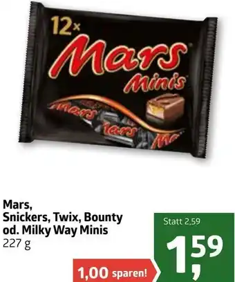 ADEG Mars, Snickers, Twix, Bounty Od. Milky Way Minis 227g Angebot