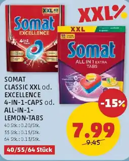 PENNY Somat classic XXL od. excellence 4-in-1-caps od. all-in-1- lemon tabs Angebot
