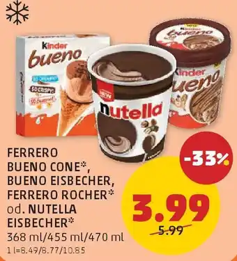 Ferrero bueno cone, bueno eisbecher, ferrero rocher od. nutella Eisbecher