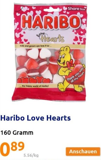 Action Haribo Love Hearts 160 Gramm Angebot
