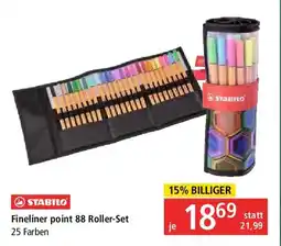 Pagro Diskont STABILO Fineliner point 88 Roller-Set 25 Farben Angebot