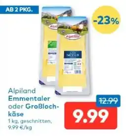 T&G Alpiland Emmentaler oder Großloch-käse Angebot