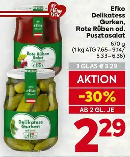 Billa Efko Delikatess Gurken, Rote Rüben od. Pusztasalat Angebot