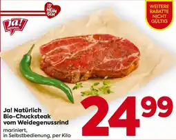 Billa Ja! Natürlich Bio-Chucksteak vom Weidegenussrind Angebot