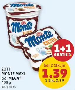 PENNY Zott monte maxi od. mega Angebot