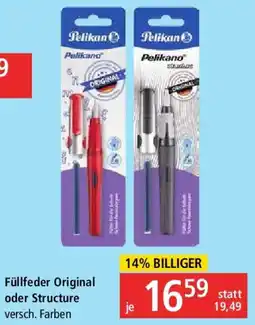 Pagro Diskont Pelikan Füllfeder Original oder Structure Angebot