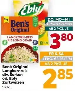 Billa Ben's Original Langkornreis od. Ebly Zartweizen Angebot