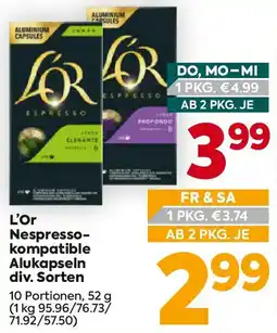 Billa L'Or Nespressokompatible Alukapseln Angebot