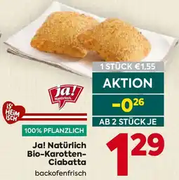 Billa Ja! Natürlich Bio-Karotten Ciabatta Angebot