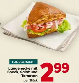 Billa Laugenecke mit Speck, Salat und Tomaten Angebot