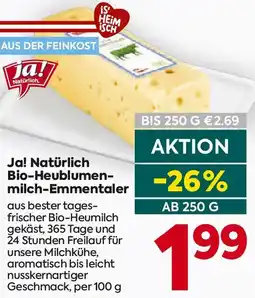 Billa Ja! Natürlich Bio-Heublumenmilch-Emmentaler Angebot