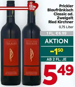 Billa Prickler Blaufränkisch Classic od. Zweigelt Ried Kirchner Angebot