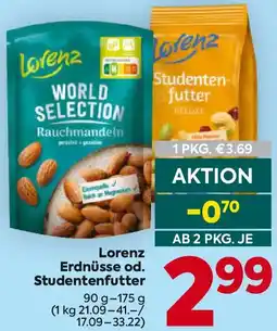 Billa Lorenz Erdnüsse od. Studentenfutter Angebot