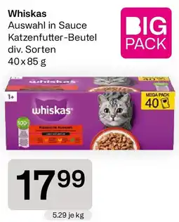 Bipa Whiskas Auswahl in Sauce Katzenfutter-Beutel Angebot