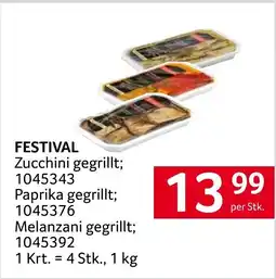 Transgourmet Festival Zucchini gegrillt; Paprika gegrillt; Melanzani gegrillt Angebot