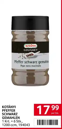 Transgourmet Kotányi Pfeffer Schwarz Gemahlen Angebot