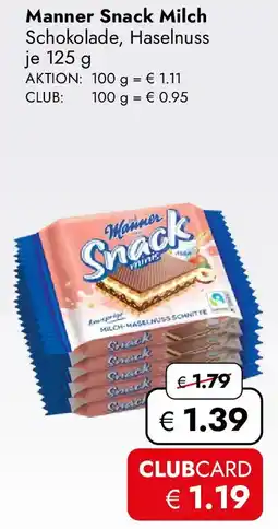 Travel FREE Manner Snack Milch Schokolade, Haselnuss Angebot