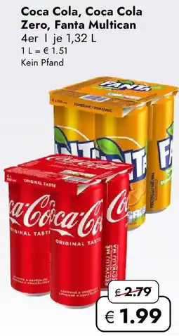 Travel FREE Coca Cola, Coca Cola Zero, Fanta Multican Angebot