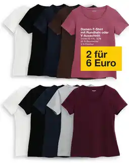 Zeeman Damen-T-Shirt mit Rundhals oder V-Ausschnitt Angebot