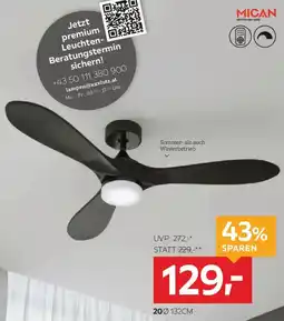 XXXLutz MICAN Deckenventilator mit Beleuchtung Angebot