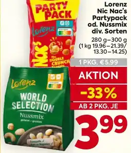 Billa Lorenz Nic Nac's Partypack od. Nussmix Angebot