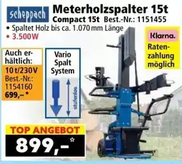 Norma Scheppach Meterholzspalter 15t Compact 15t Angebot