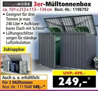 Norma livingHOME 3er-Mülltonnenbox Angebot