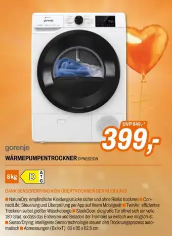 Gorenje WÄRMEPUMPENTROCKNER DPNE82/GN