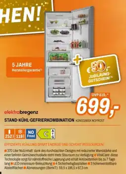 Expert elektra bregenz STAND-KÜHL-GEFRIERKOMBINATION KSN101600X NOFROST Angebot