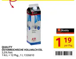 Transgourmet Quality Österreichische Vollmilch ESL Angebot
