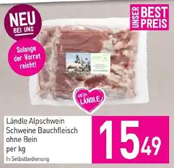 Sutterlüty Ländle Alpschwein Schweine Bauchfleisch ohne Bein Angebot