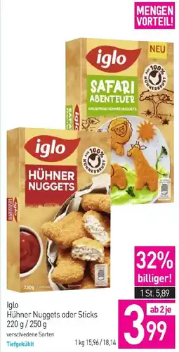 Sutterlüty Iglo Hühner Nuggets oder Sticks Angebot