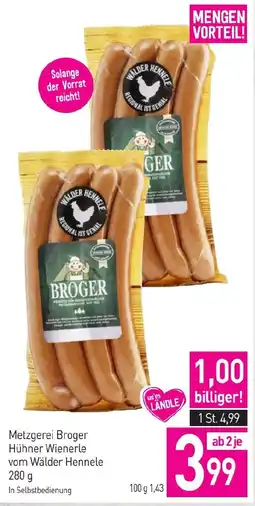 Sutterlüty Metzgerei Broger Hühner Wienerle vom Wälder Hennele Angebot