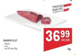 Metro Rinder Filet Angebot