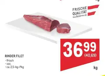 Metro Rinder Filet Angebot