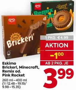 Billa Eskimo Brickerl, Minecraft, Remix od. Pink Rocket Angebot