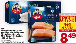 Billa Iglo Atlantik-Lachs, Forelle, Wolfsbarsch, Goldbrasse Angebot